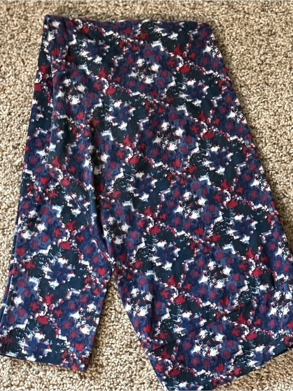LuLaRoe Navy Multicolor Abstract Floral Leggings